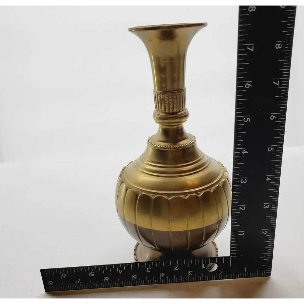 The Nelson Rockefeller Collection Brass Vase Decorative Indian Art Vintage 9